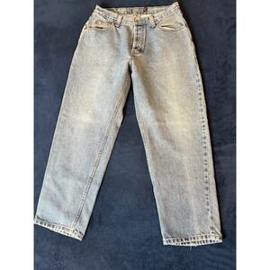 Vtg Light Wash Old Rye Straight Leg Denim Jeans Sz 31x27 Baggy Tapered